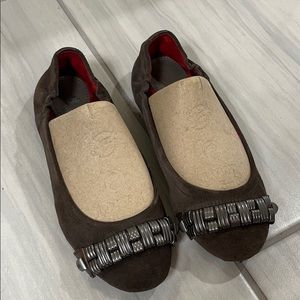 Brown suede flats GIANNI BINI